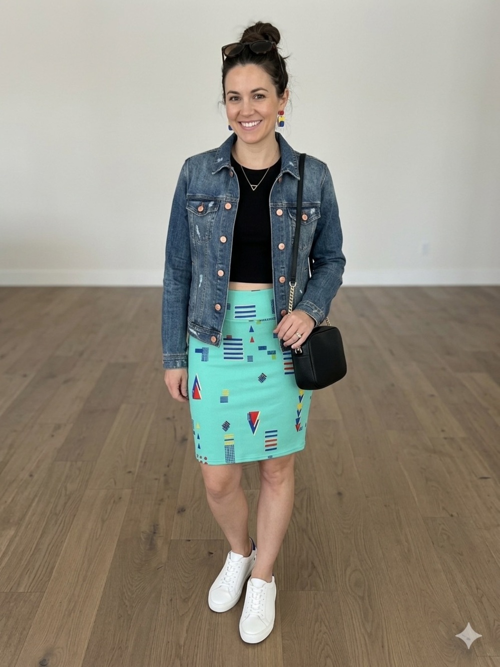 LuLaRoe Retro Geometric Cassie Pencil Midi Skirt
